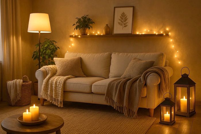 Новогодняя атмосфера в гостиной