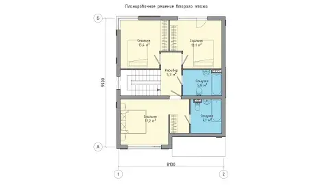 Поэтажный план второго этажа проекта ПБ-131